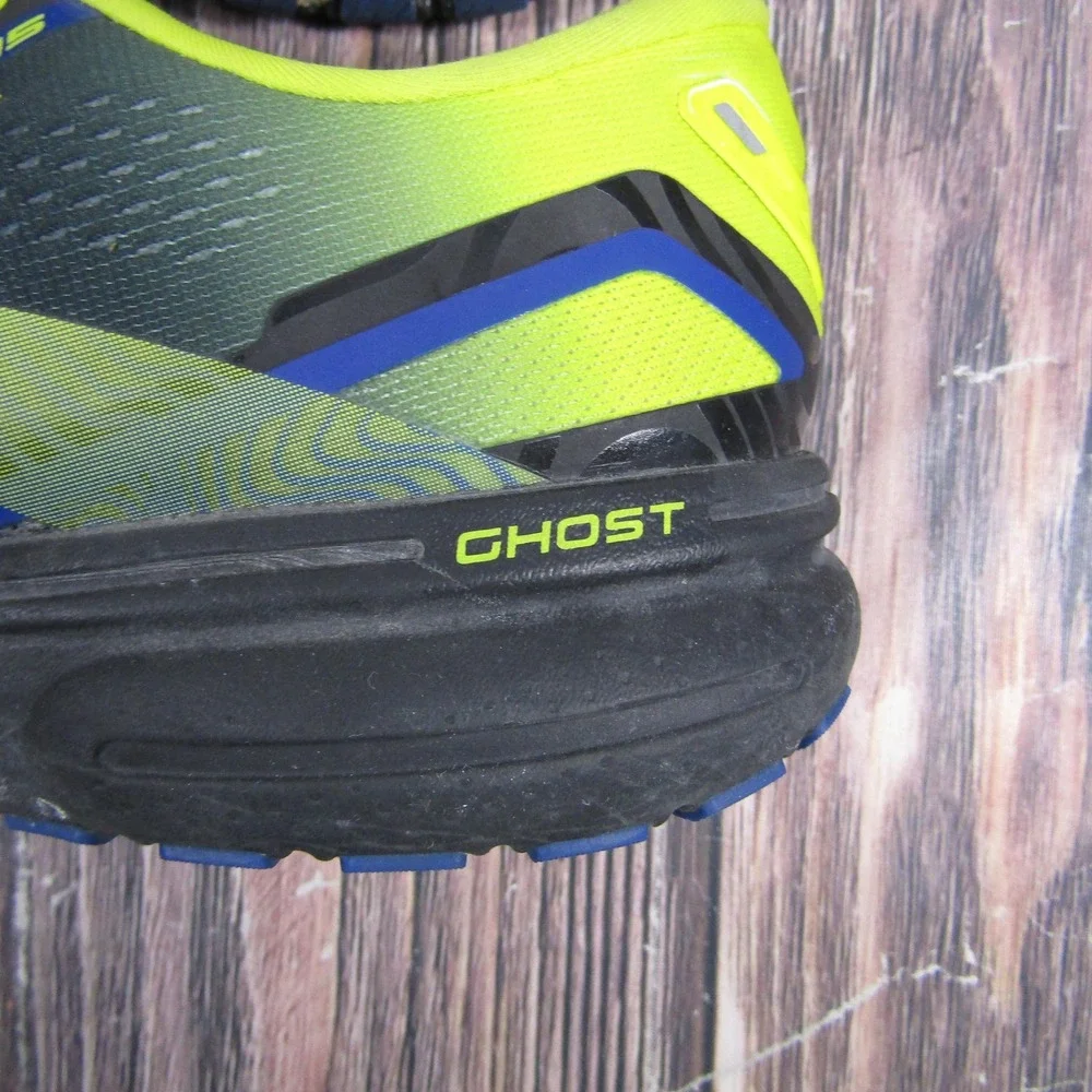 Brooks Ghost 15 Running Shoes Mens Size 11.5 Black Yellow Cushion 110393 1D 063